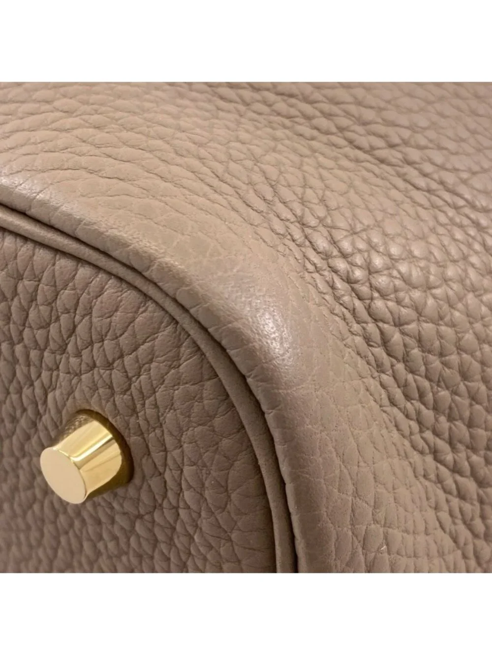 Hermes Picotin Lock Etoupe Gold Handbag Taurillon Clemence